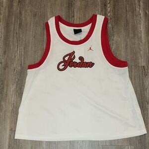 Women's Jordan White and Red Tank Top Jersey